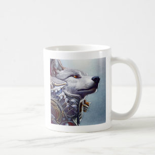 Vintage-Inspired Wolf Head Art - Nostalgic Coffee Mug