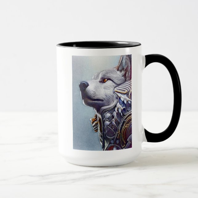Vintage-Inspired Wolf Head Art - Nostalgic Mug (Right)