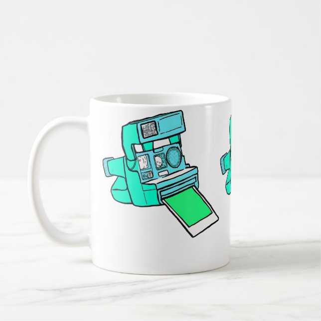 Vintage Instant Camera Retro Eighties Photography  Coffee Mug (Left)