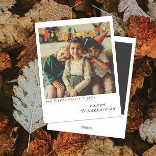 Vintage Instant Photo - Fall Leaves Garland Holiday Card