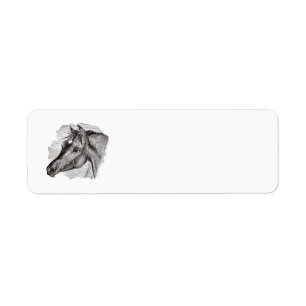 Vintage Intelligent Horse Template Return Address Label