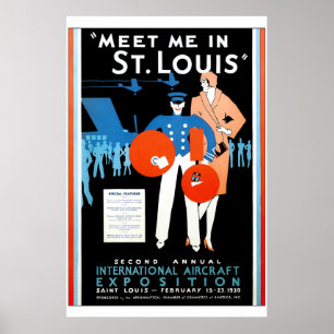 Vintage International Aircraft Exposition Poster