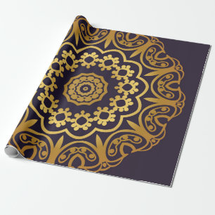 Vintage Invitation card with Mandala pattern. Deco Wrapping Paper