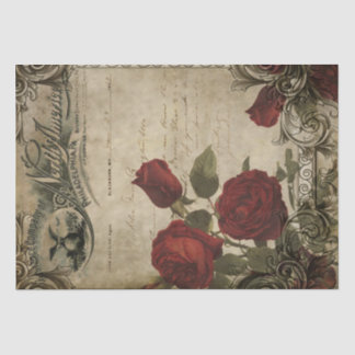 Vintage Invoice & Rose Shabby Chic Decoupage Tissue Paper