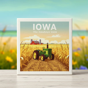 Vintage Iowa Ceramic Tile