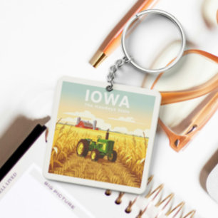 Vintage Iowa Key Ring