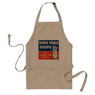 Vintage Iowa Pork Shop Pig Chef's Cooking Apron