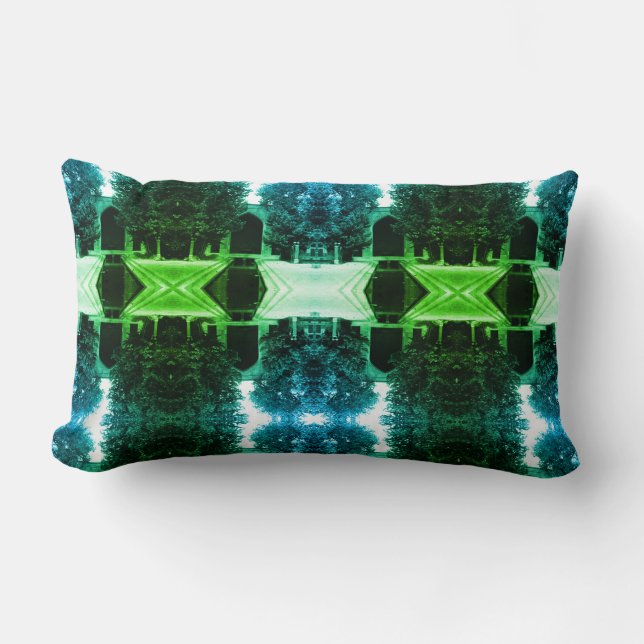 Vintage Iran Isfahan mosque Notebook Lumbar Cushion (Front)