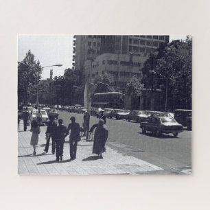 Vintage Iran Tehran city street and people Jigsaw Puzzle
