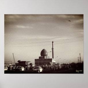 Vintage Iraq Baghdad Buniya Mosque Poster