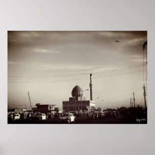 Vintage Iraq Baghdad Buniya Mosque Poster