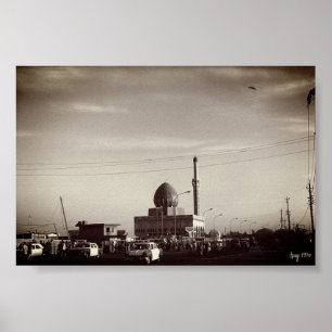 Vintage Iraq Baghdad Buniya Mosque Poster