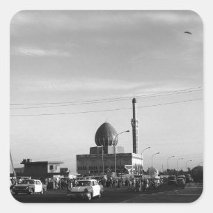 Vintage Iraq Baghdad Buniya Mosque Square Sticker
