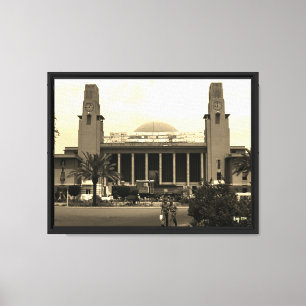 Vintage Iraq Baghdad central railway station Canvas Print