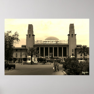 Vintage Iraq Baghdad central railway station Poster