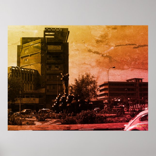 Vintage Iraq baghdad fountain Poster (Front)