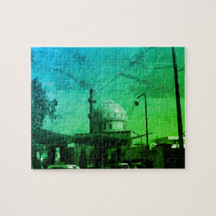 Vintage Iraq Baghdad Gas station at mosque Jigsaw Puzzle
