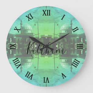 Vintage Iraq Baghdad Gas station at mosque Large Clock