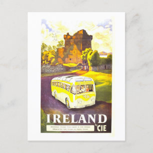 Vintage Ireland CIE Travel Poster Postcard