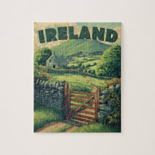 Vintage Ireland Countryside Jigsaw Puzzle