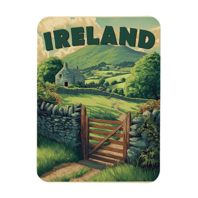 Vintage Ireland Countryside Magnet (Vertical)