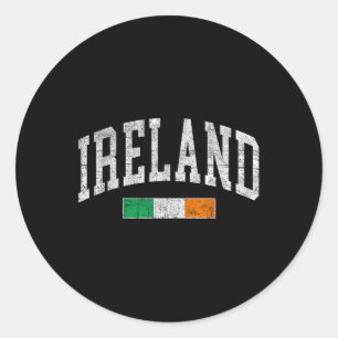 Vintage Ireland Flag Irish Retro Throwback Mens Wo Classic Round Sticker