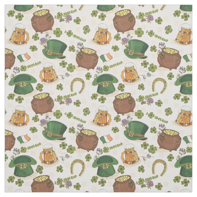 Vintage Ireland Icon Pattern Fabric (Swatch)