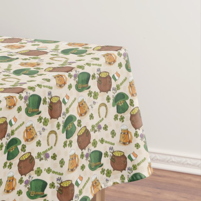 Vintage Ireland Icon Pattern Tablecloth (In Situ)