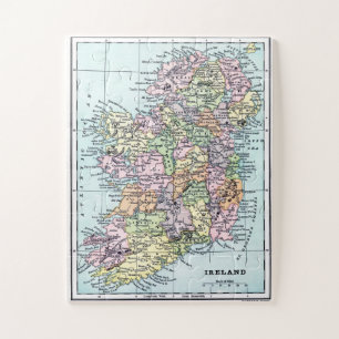 Vintage Ireland Map Jigsaw Puzzle