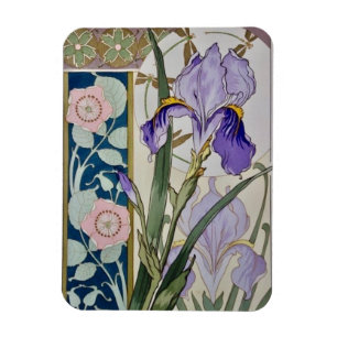 Vintage Iris Illustration  Magnet