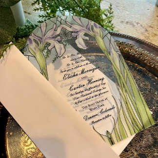 Vintage Iris Stained Glass Effect Wedding  Acrylic Invitations