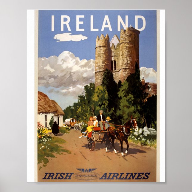 Vintage Irish Airlines Travel Poster (Front)
