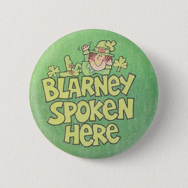 Vintage Irish Blarney Spoken Here Button (Front)