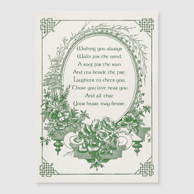 Vintage Irish Blessing with Engraved Floral Frame (Front)