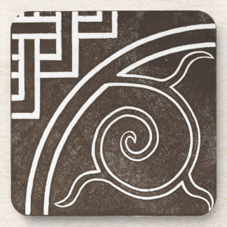 Vintage Irish Celtic Art Design Black Coaster
