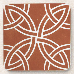 Vintage Irish Celtic Art Design Red Coaster