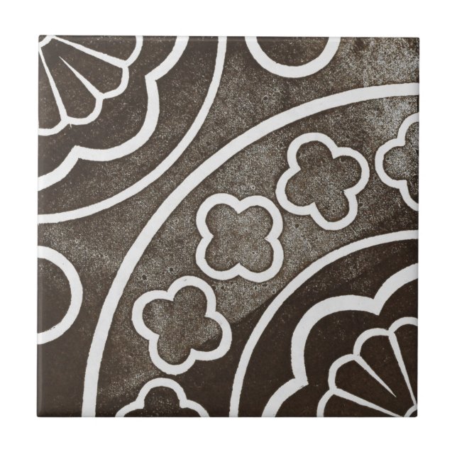 Vintage Irish Ceramic Art Design Black Tile (Front)