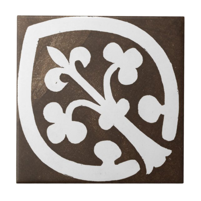 Vintage Irish Ceramic Art Design Black Tile (Front)