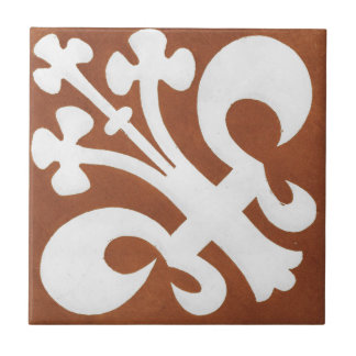 Vintage Irish Ceramic Art Design Red Clover Tile