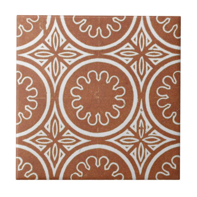 Vintage Irish Ceramic Art Design Red Tile (Front)