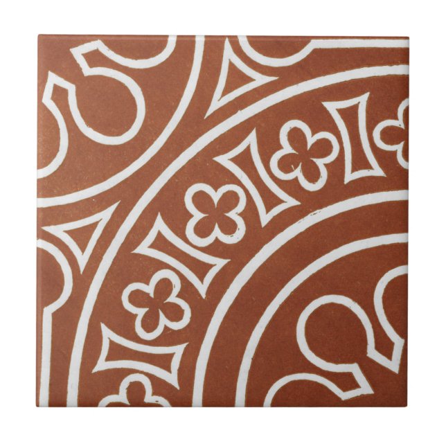 Vintage Irish Ceramic Art Design Red Tile (Front)