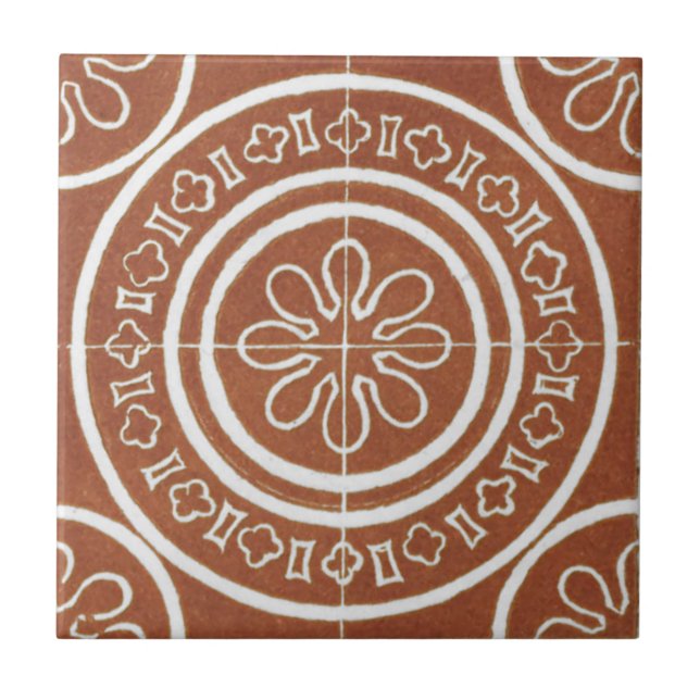 Vintage Irish Ceramic Art Design Red Tile (Front)