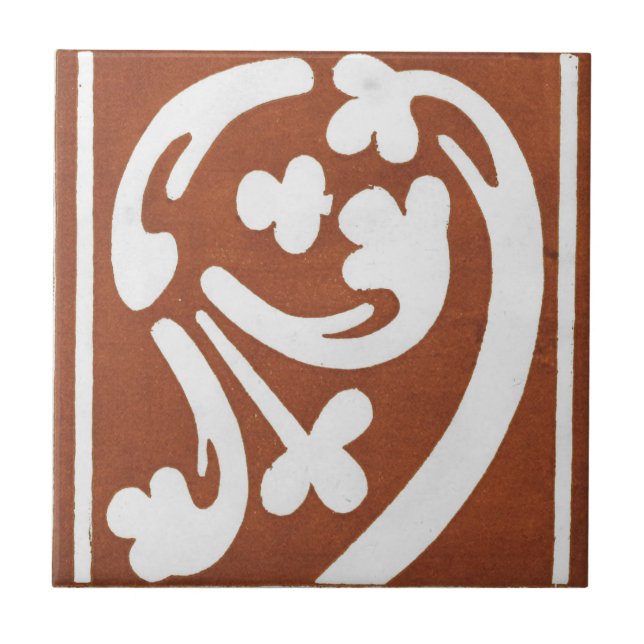 Vintage Irish Ceramic Art Design Red Tile (Front)