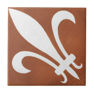 Vintage Irish Ceramic Art Design Red Tile