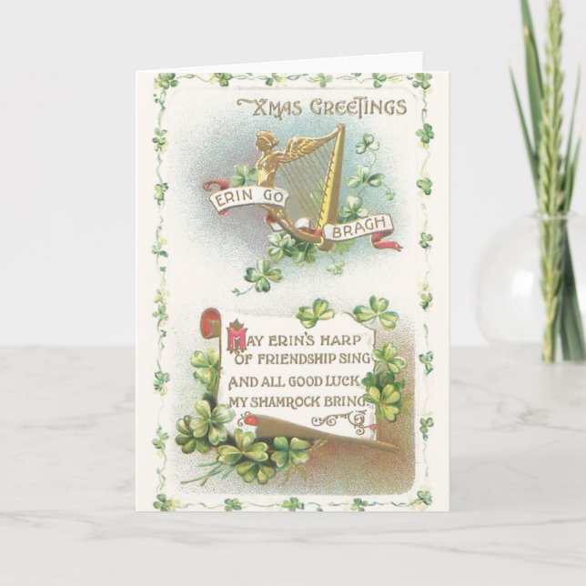 Vintage Irish Christmas Greeting Card (Front)