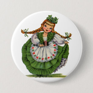 Vintage Irish Girl 7.5 Cm Round Badge