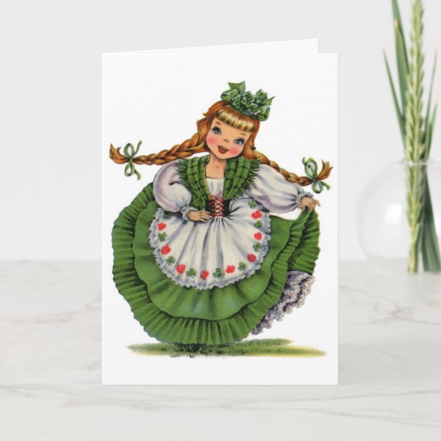 Vintage Irish Girl, Card (Front)
