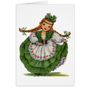 Vintage Irish Girl Traditional Dress