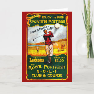 Vintage Irish Golf Card