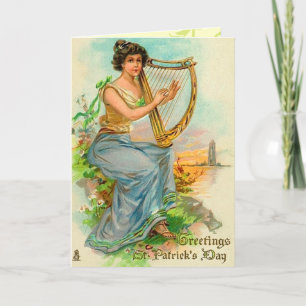 Vintage Irish Harp Card